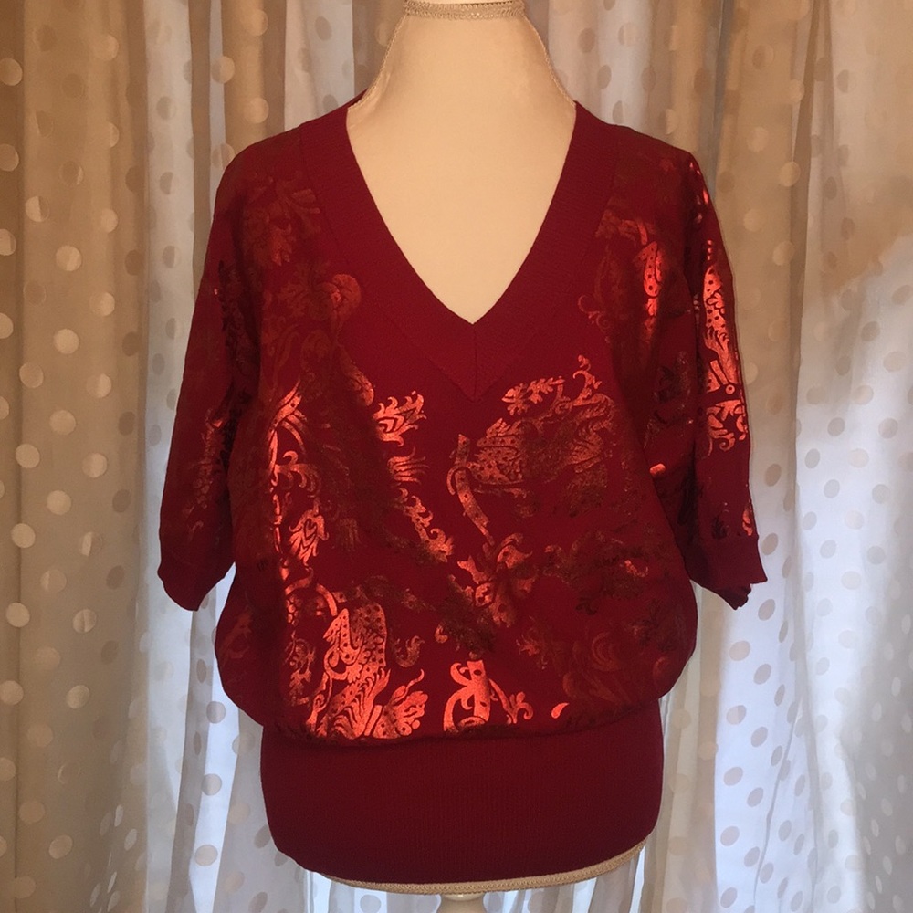 Nygard Collections short sleeve sweater knit top